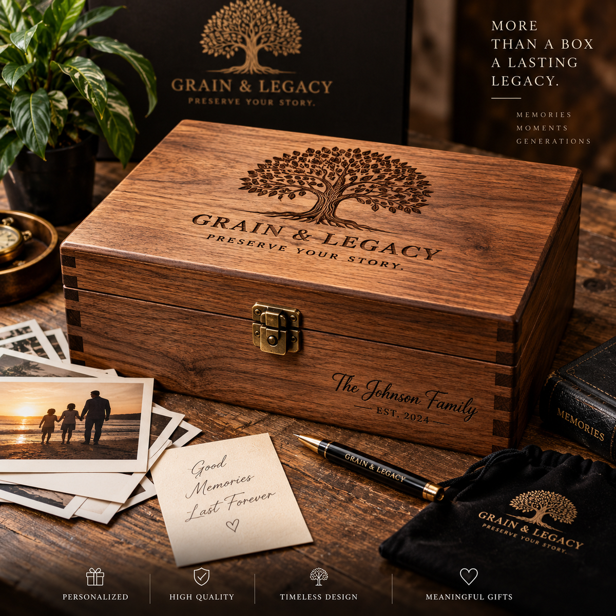 Legacy Keepsake Box - Prsonalized Wood Engraving
